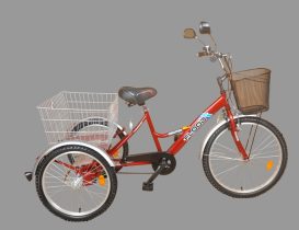 3 Tekerlekli Sepetli Bisiklet (Kırmızı Renk)